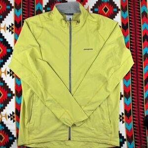 Patagonia Full Zip Performance Jacket Lime Green Mens Large Athletic